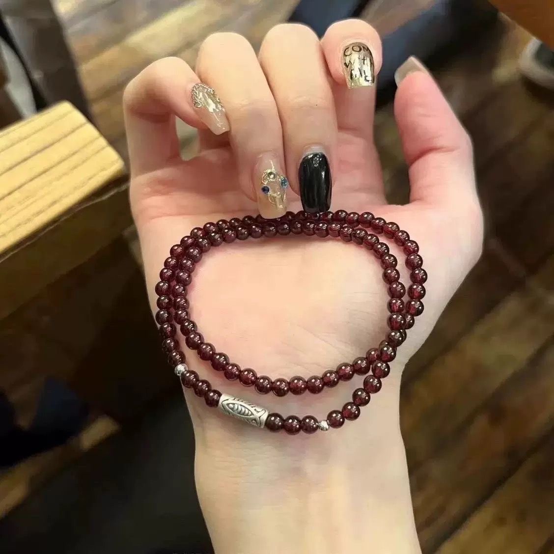 花前醉小青柠猫青提手串猫爪手持高颜值手链女手捻绕指柔手串手持详情8