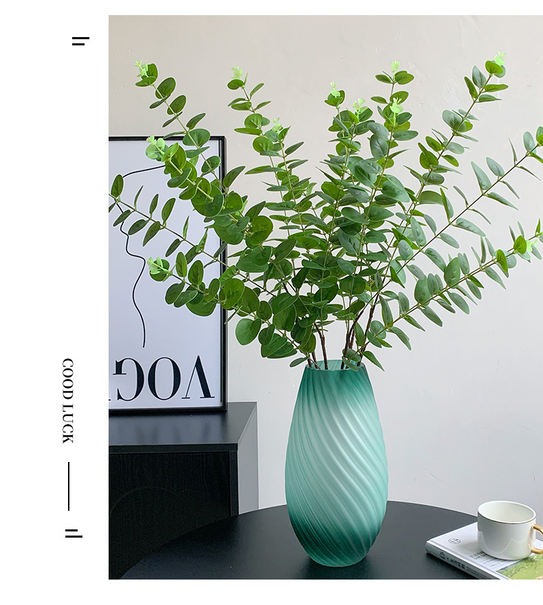 长枝3D打印手感仿真尤加利叶单支金钱叶拍照道具家居装饰假树叶详情8