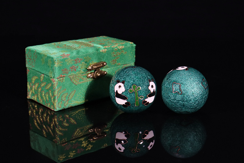 Cross-border foreign trade Beijing Jingtai LAN handball craft gifts, cloisonne enamel low-temperature hand-rotating ringtone massage fitness balls pic 7