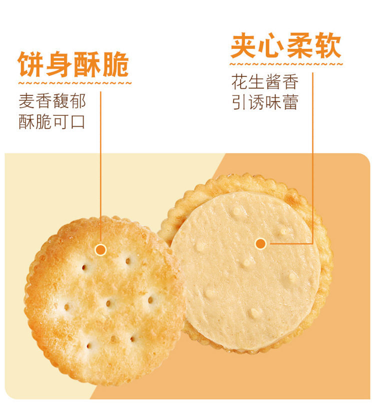 Malaysian imported sandwich cookies with peanut butter and cheese flavor 135g crispy biscuit snacks pic 1
