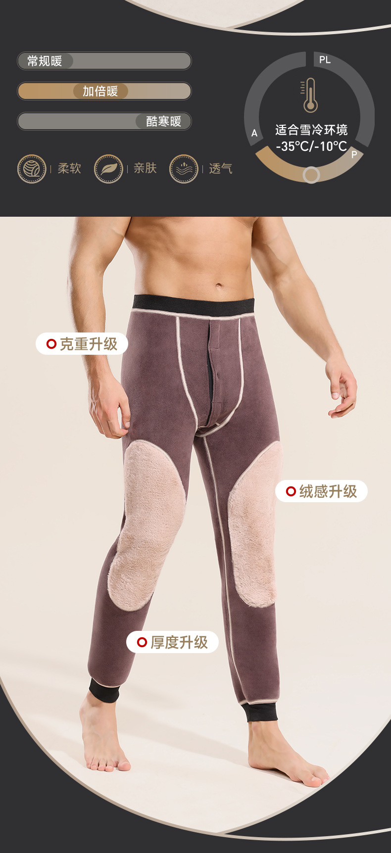 【900克】中老年特厚摇粒绒棉裤男280斤加肥加大保暖裤一条过冬详情3