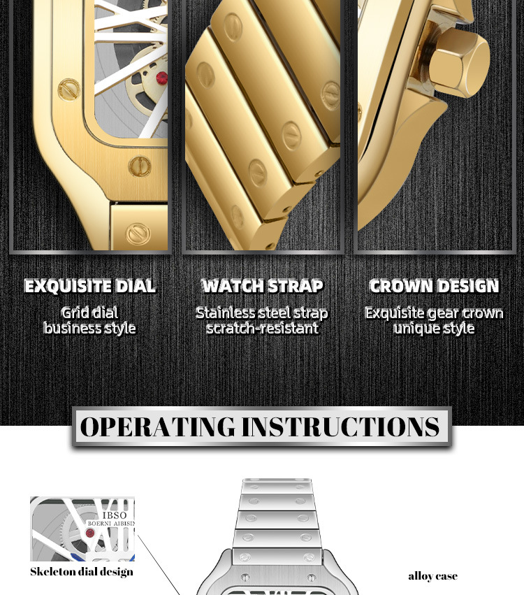 愛彼思諾 2026 鏤空新款男士手表30 米生活防水不銹鋼精品手表詳情7