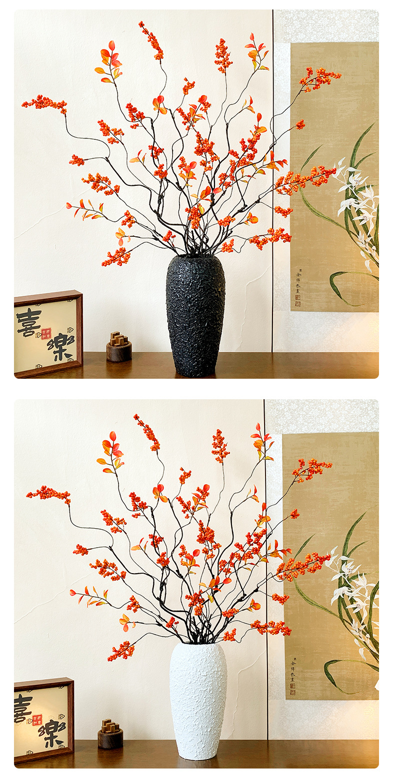 年宵花发财果红果仿真花假花摆设客厅搬家新居礼物结婚装饰品摆件详情16