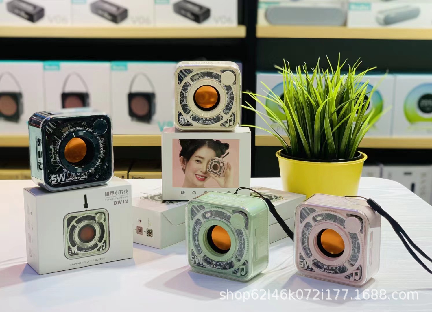 New transparent mecha small steel cannon Bluetooth speaker, outdoor home portable card-inserting subwoofer mini audio system pic 15