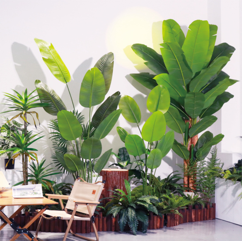 Artificial green plants, potted plants, artificial trees, landscape Spaces, plant landscaping, indoor staircase, corner decoration and matching pic 1