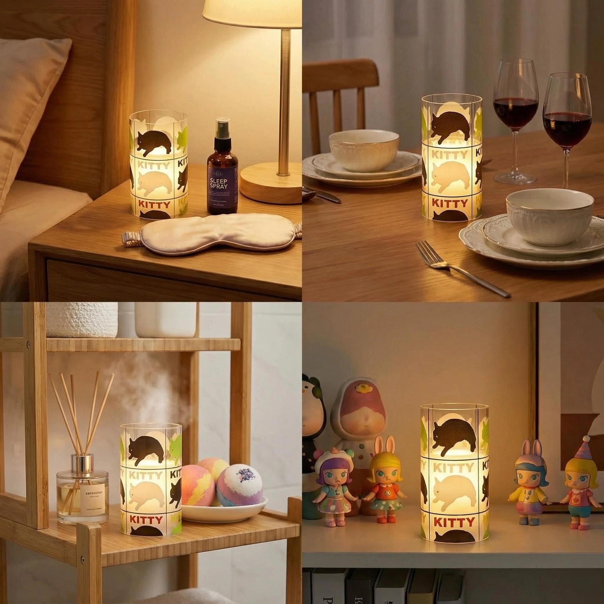New UV-printed three-color cat pattern acrylic luminous decorative candle 7.5 electronic candle factory direct sales pic 8