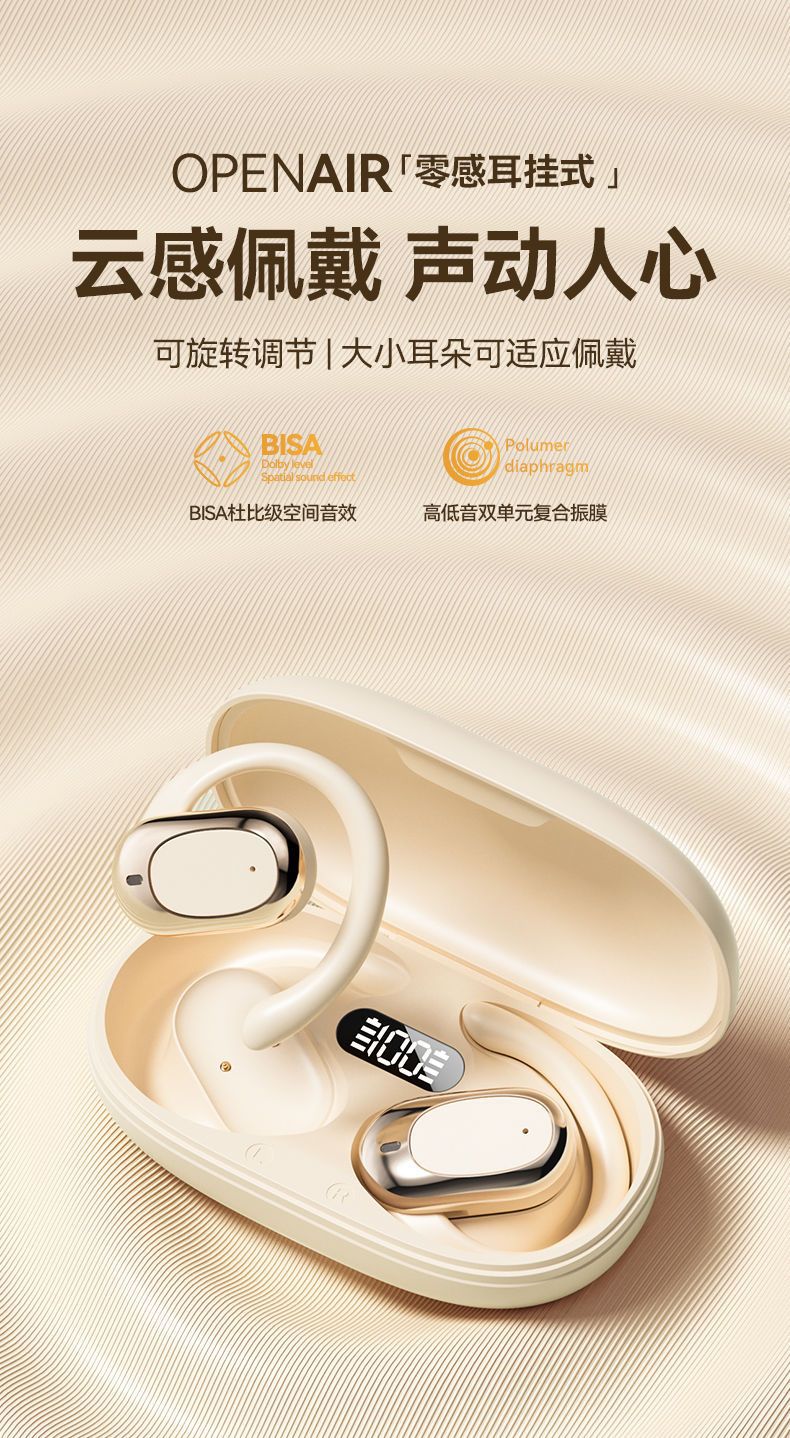 The GT526Y Berlin Sound in-ear OWS noise-cancelling Bluetooth wireless headphones can be rotated 130° pic 1