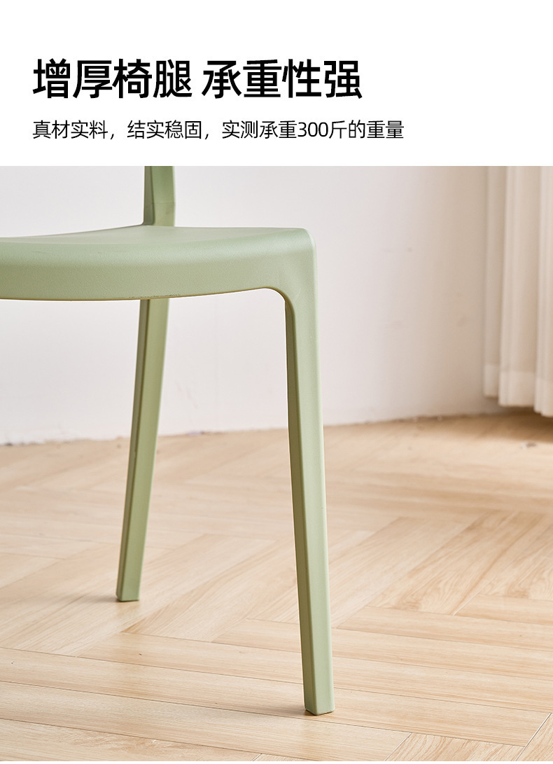 星辰工厂批发可叠放家用餐椅休闲塑料椅加厚镂空吃饭椅子奶茶店带扶手靠背椅 pic 14