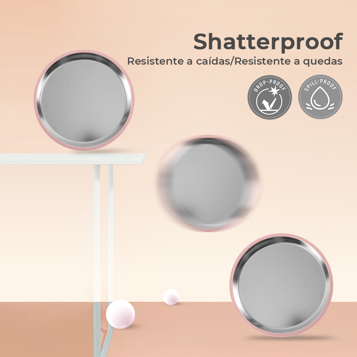 跨境热销不锈钢餐盘硅胶防滑吸盘套无分格隔热儿童喂养餐具餐盘详情5