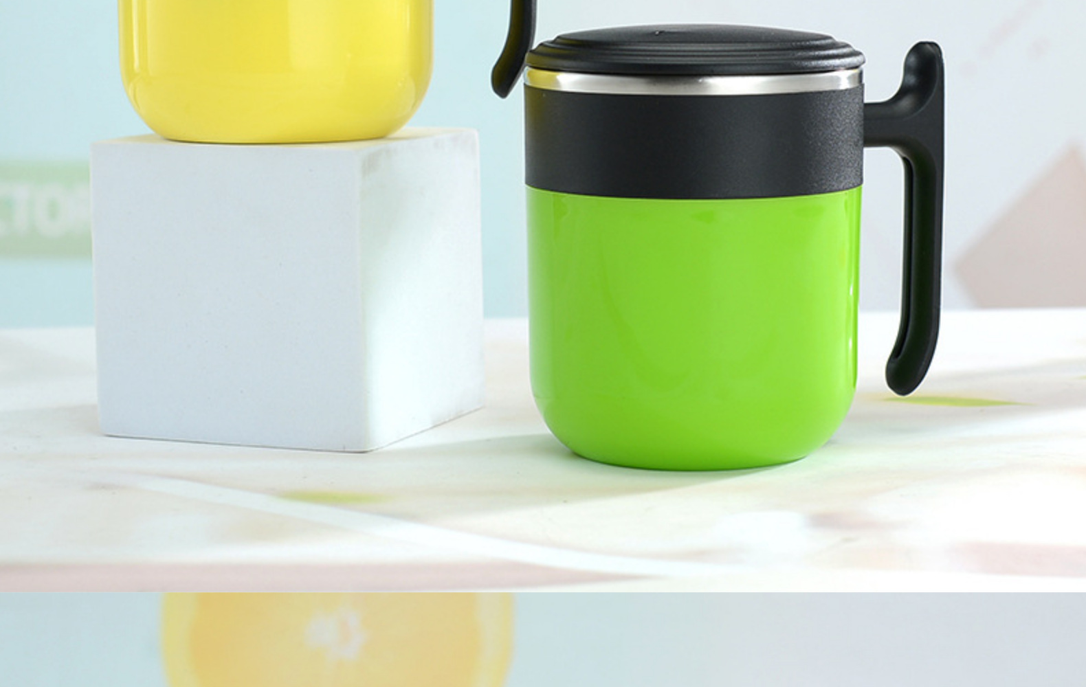 现代简约不锈钢双层隔热水杯高颜值咖啡杯带手柄家用礼品跨境货源详情24