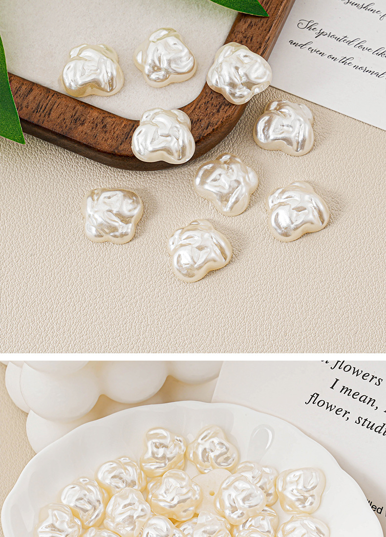 珍珠异形扣子配件贴片珍珠配件半面蝴蝶动物形状扣半圆钮子材料详情6