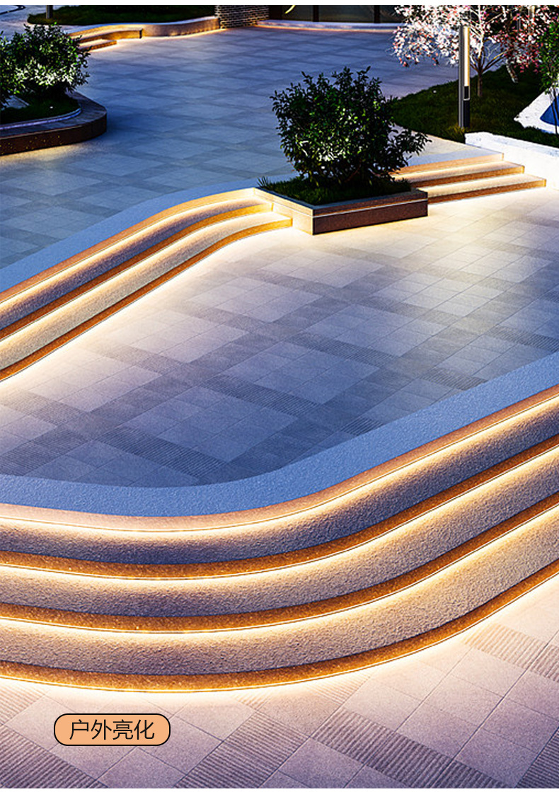 Outdoor waterproof led light strip, 220v high-voltage five-row 320 beads, exterior wall special home decoration project outdoor light strip pic 15