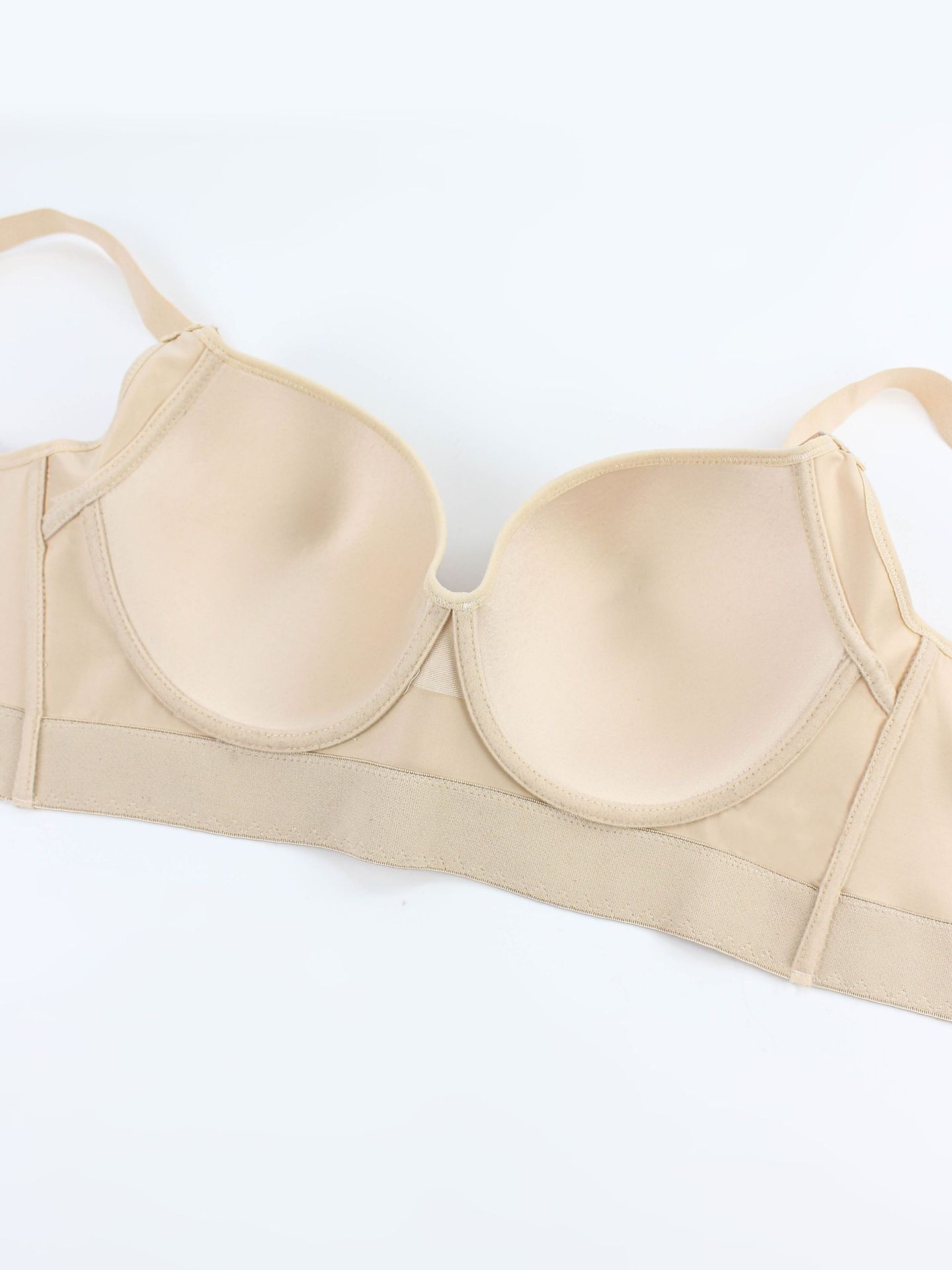 跨境欧美无痕光面钢圈内衣聚拢上托调整型文胸运动美背深V胸罩详情5