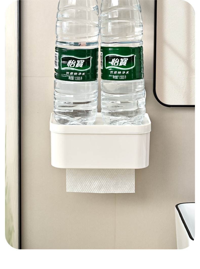 Cross-border best-selling tissue box, bathroom wall-mounted waterproof toilet paper box, non-perforating toilet toilet paper, tissue paper storage pic 10