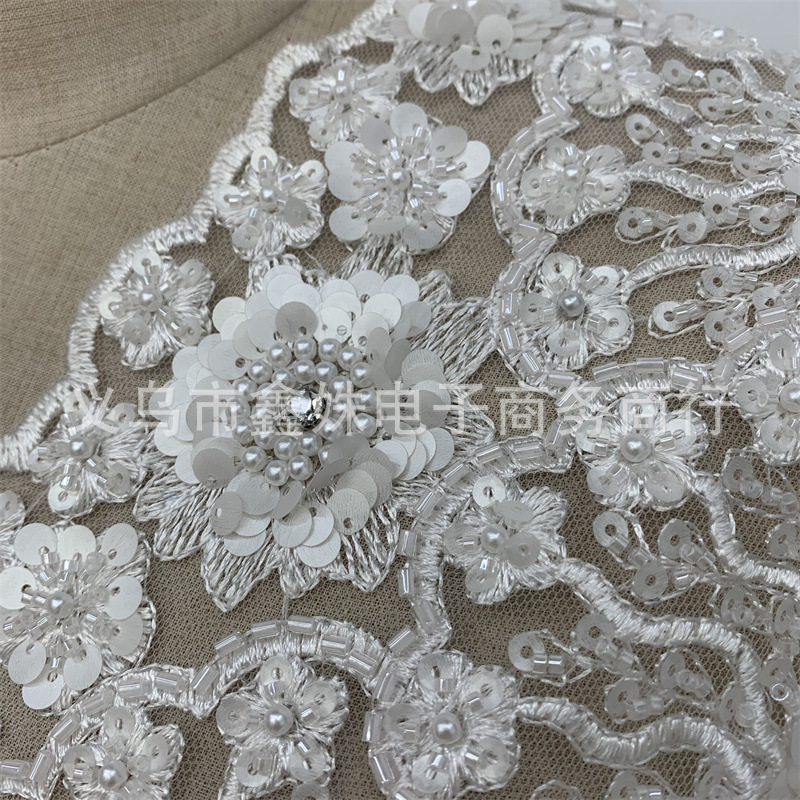 Sequined embroidery, applique, bubble bead, barcode, wedding dress, evening gown, clothing accessories and accessories pic 2