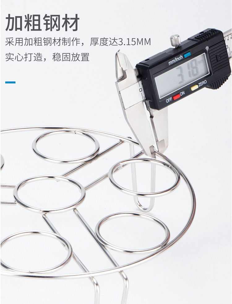 不锈钢加粗圆形蒸架高脚电饭锅蒸菜架 蒸锅篦子 大号蒸盘器隔热置详情4