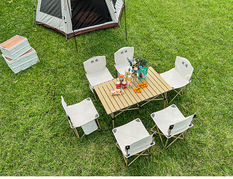 Z便携式蛋卷桌户外折叠桌椅野餐露营装备收纳桌餐桌铝合金烧烤桌详情23