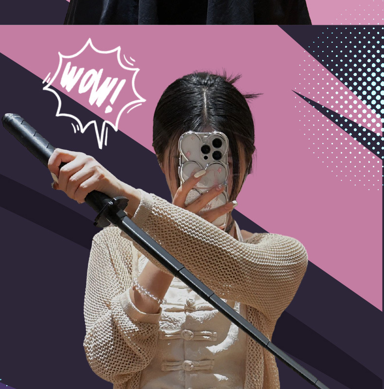 抖音网红3D重力伸缩武士刀剑COS甩刀长剑解压整蛊模型玩具现货详情14