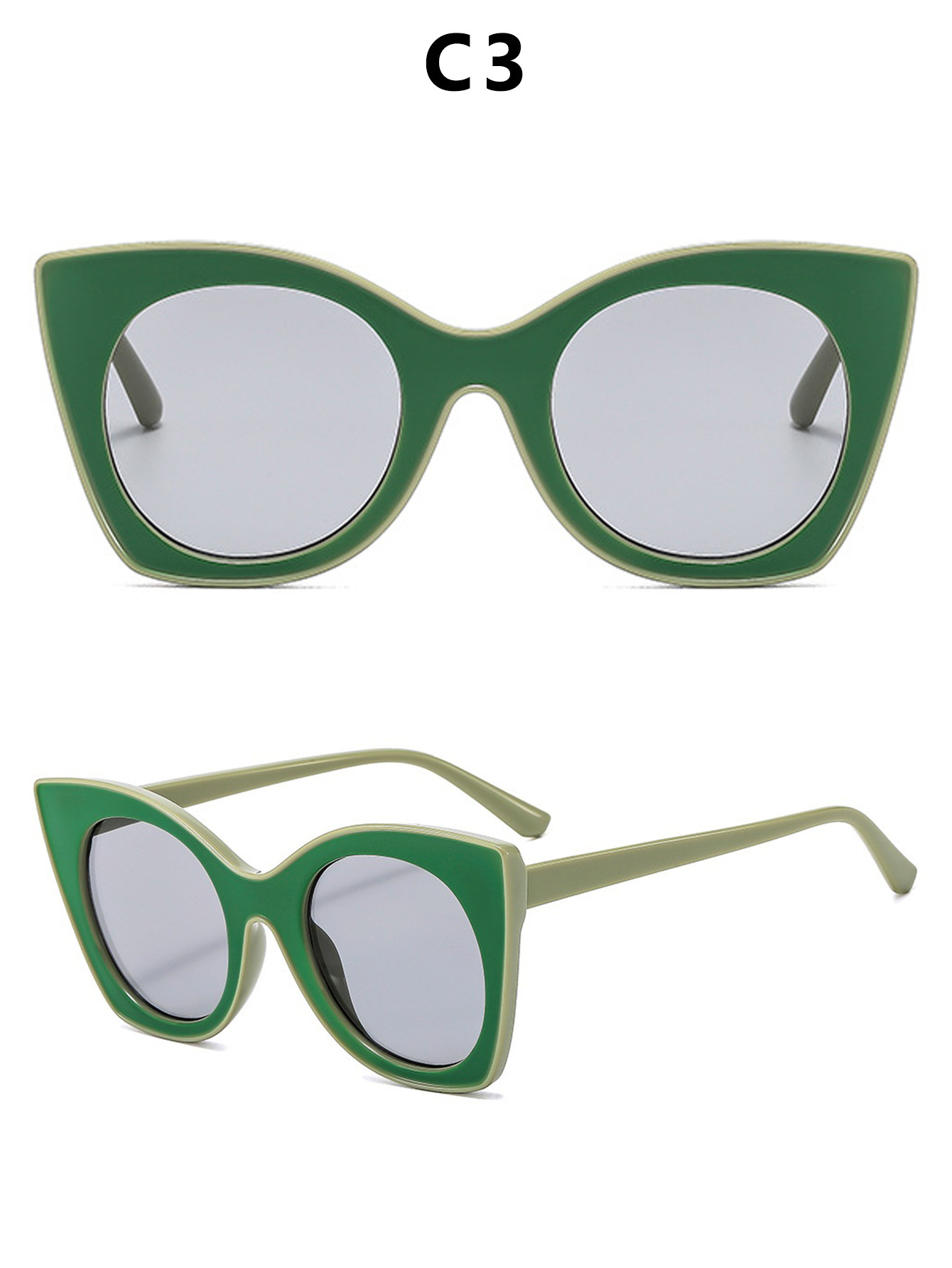 Fashionable and personalized color-blocking sun protection sunglasses, cross-border European and American trend anti-blue light flat sunglasses frame pic 11