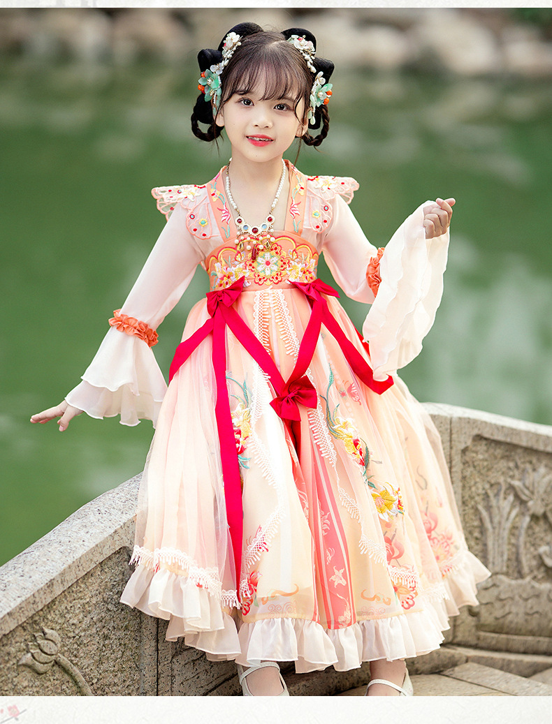 Y汉服女童夏装中国风薄款襦裙古装连衣裙超仙小女孩夏季儿童唐装详情9