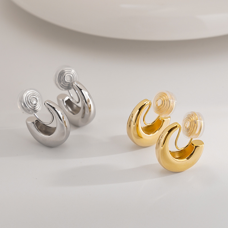 法式高级感水滴蚊香盘耳夹女无耳洞韩系小众弯月设计百搭耳扣饰品详情18