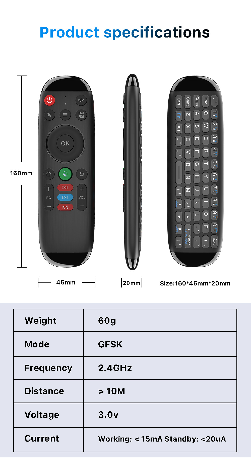 The M6 Air Mouse 2.4G wireless keyboard and mouse is suitable for TV boxes, set-top boxes, and the wireless version of the remote control mini pic 8