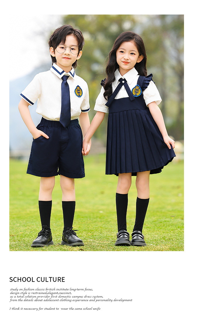 小学生夏季班服英伦衬衫套装幼儿园园服儿童校服毕业照合唱演出服详情11