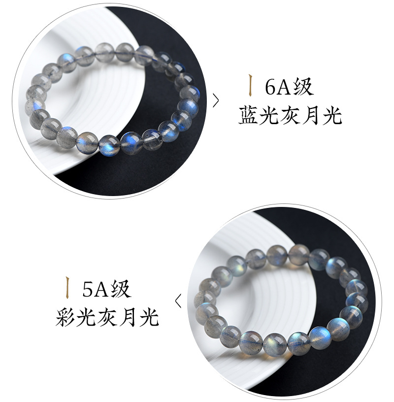 Jiuya Crystal 7a Grade Natural grey Moonstone loose beads Feldspar semi-finished DIY jewelry bead wholesale pic 4