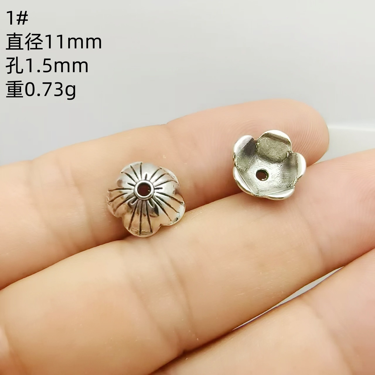 藏银花托隔片文玩配珠隔珠垫片手串珠子手链垫片diy跨境饰品配饰详情9