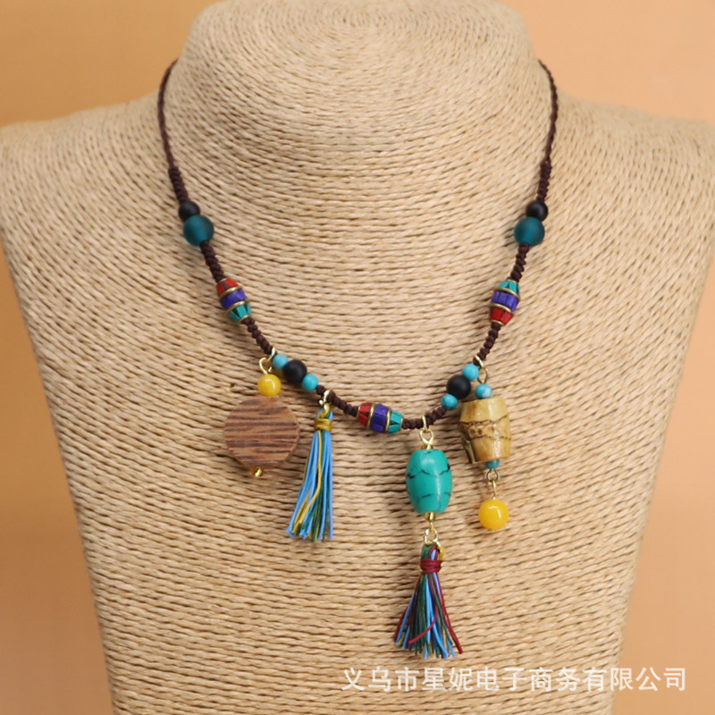 Ethnic style, Bohemian style, multi-treasure necklaces, cheongsams, cotton and linen clothes, accessories, collectibles, tassels, necklaces, best-selling wholesale items pic 13