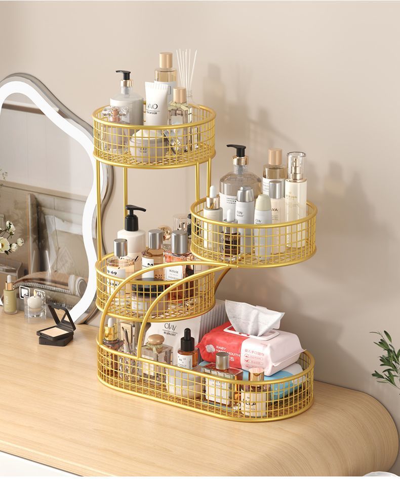 Multi-layered shelves for skin care products on the desk, cosmetic storage racks, desktop storage racks, and dormitory dressing tables pic 11