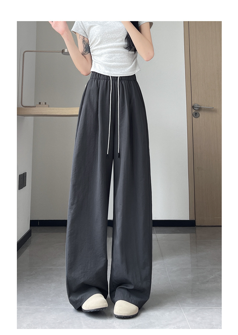 山本2025新款女士冰丝弯刀裤 高腰显瘦垂感小个子夏季速干阔腿运动休闲裤详情22