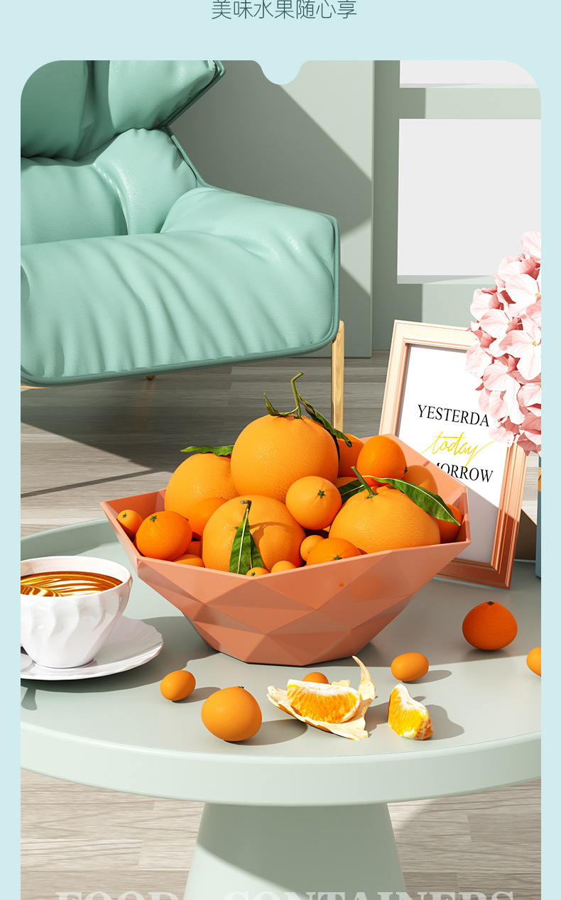 家用水果盘客厅茶几创意果盆塑料网红糖果盘现代干果盘零食盘果篮详情12