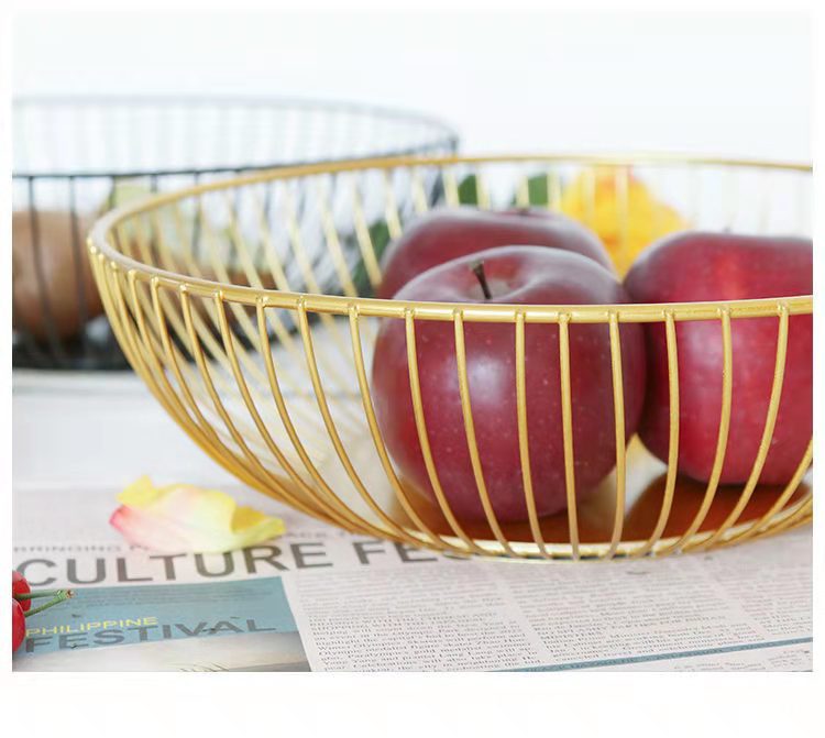 Light luxury ironwork fruit plate, Nordic-style home modern living room coffee table, candy basin, snack dried fruit plate, internet-famous fruit basket pic 14