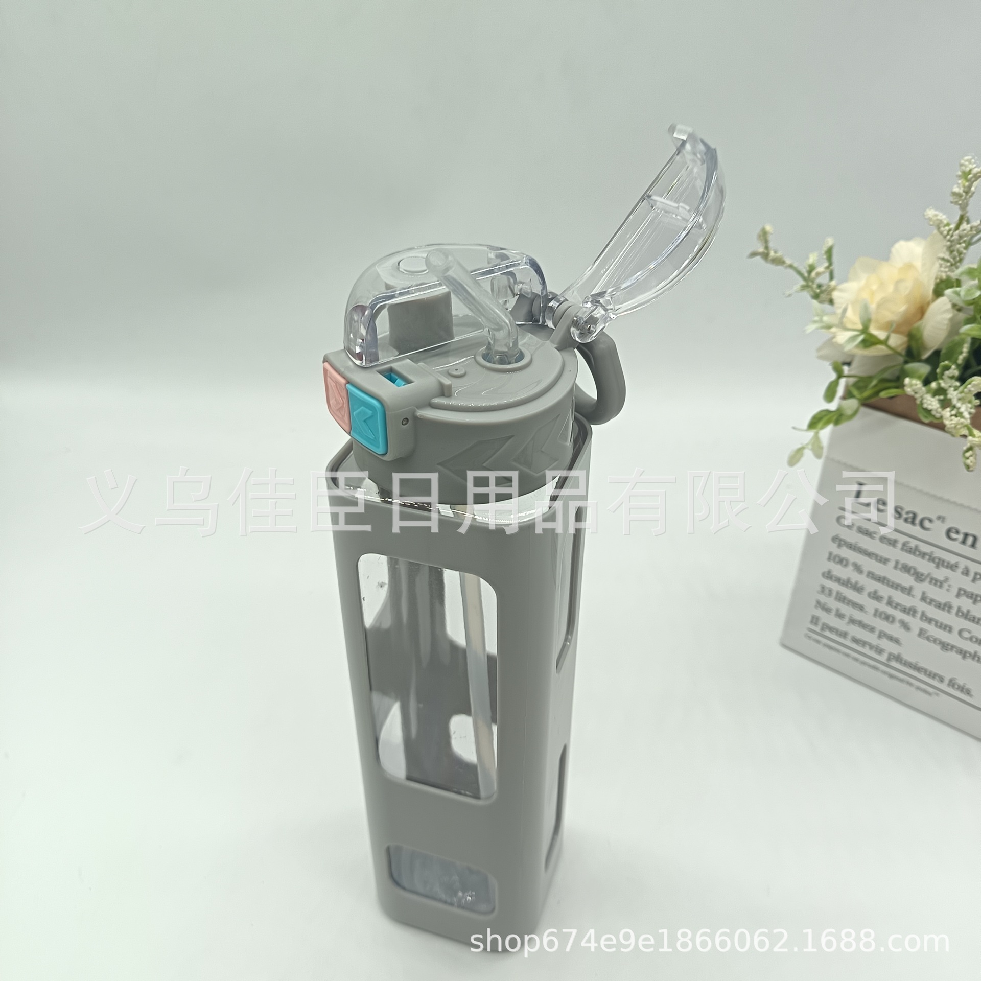 Hot-selling rectangular sports cups with double drinking LIDS, suitable for direct drinking and straws, sports water cups, space cups, for students and office workers pic 6