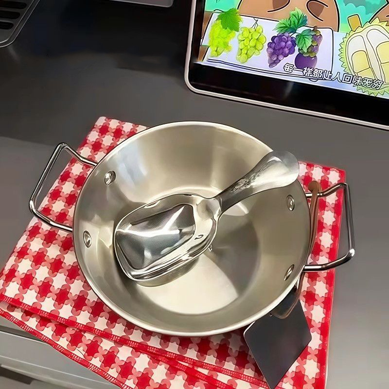 韩式不锈钢双耳燕麦碗大头勺套装 简约美观牛奶沙拉早餐碗 罐勺碗碟盘一应俱全详情1