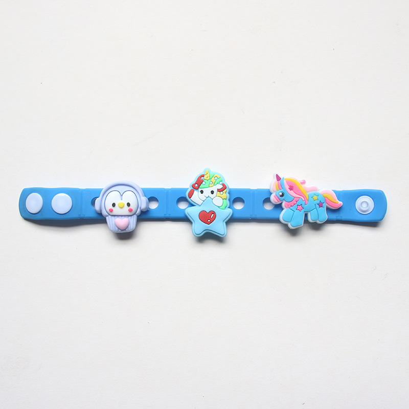 跨境DIY硅胶手环儿童洞洞手腕带子母扣可爱pvc软胶配件批发定制详情9