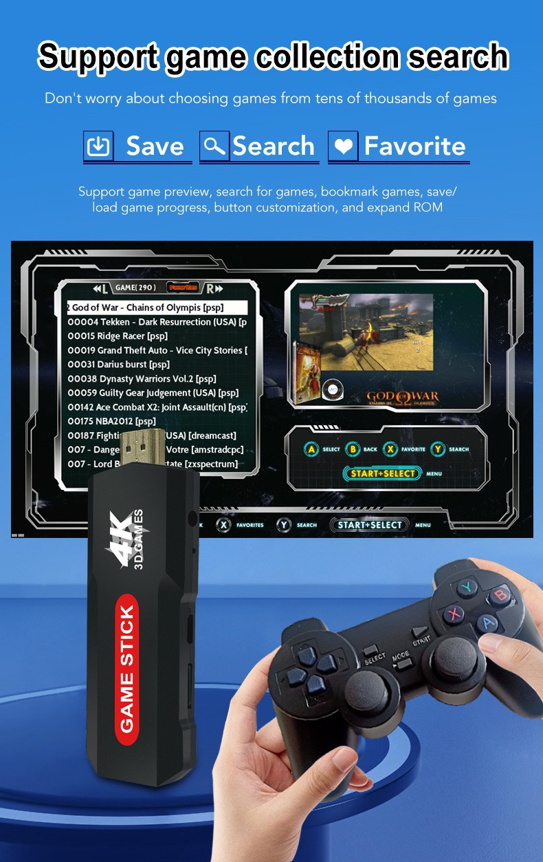 X2 single-system home nostalgic game console for export, 64G ultra-high-definition input wireless controller game console pic 7