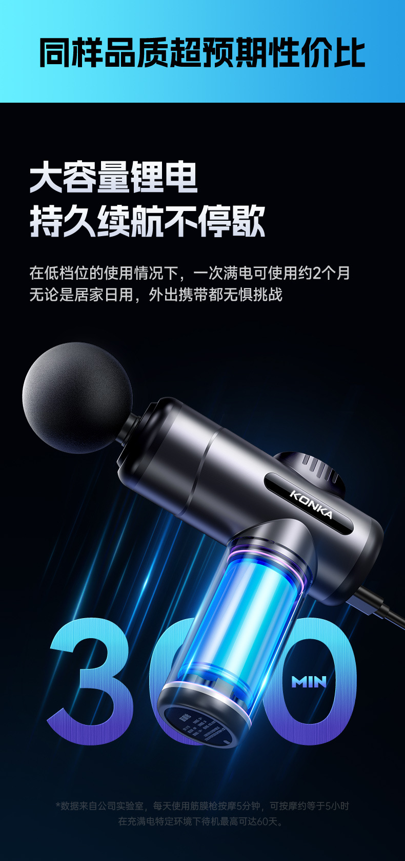 Konka mini Massage Gun, fascia gun, professional fitness muscle relaxation massage gun for women, silent pic 15