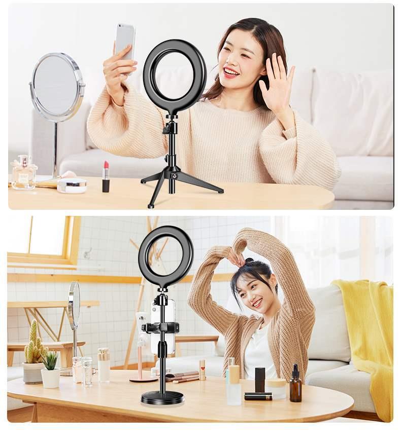 手机直播补光灯网红灯拍照补光桌面摄影灯美颜灯圈补光支架主播美详情10