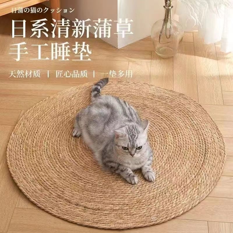 亚麻剑麻垫日式北欧猫抓板贴墙棉绳编地垫棉麻绳耐磨编织猫爪垫详情2