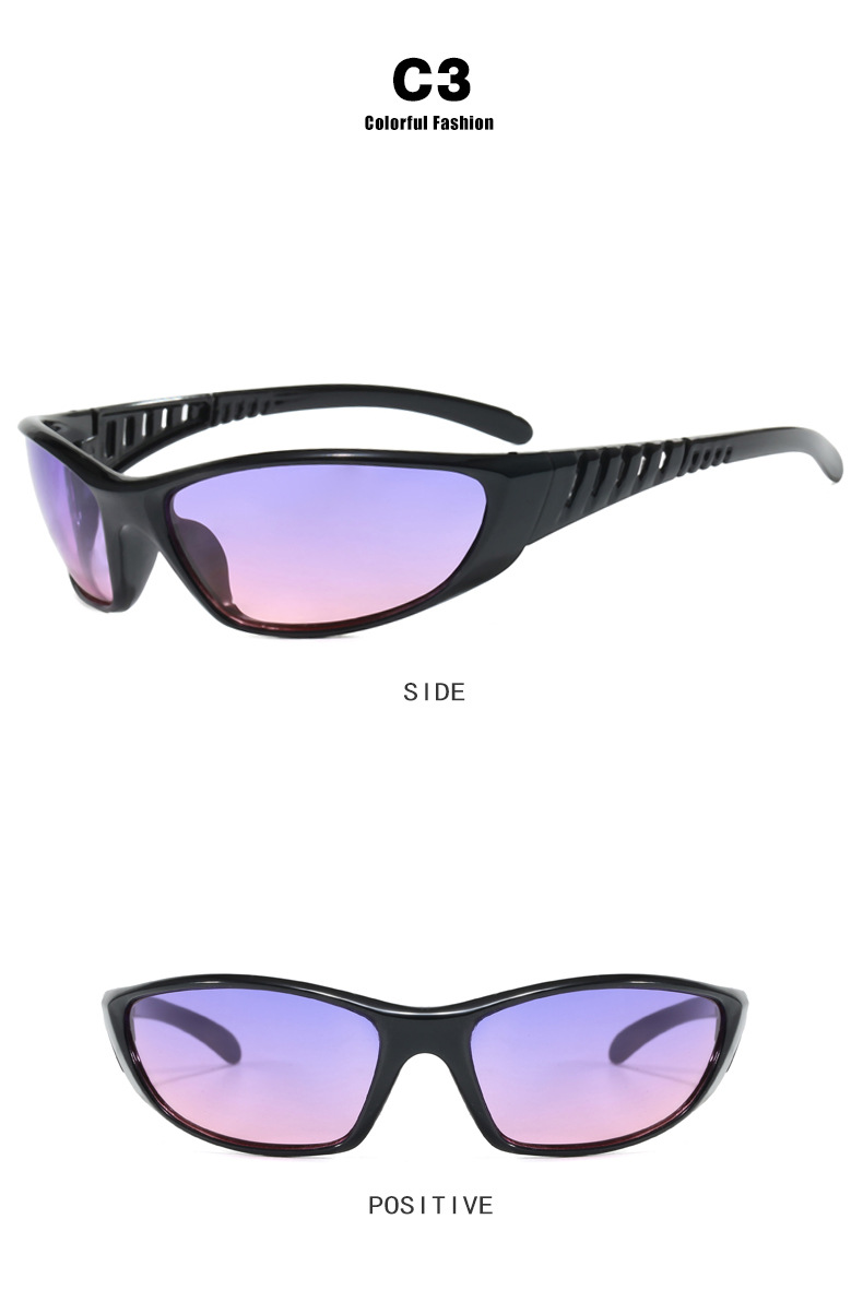 European and American futuristic tech sunglasses, Y2K millennium sunglasses, retro and high-end sunglasses for girls, street style for women pic 11