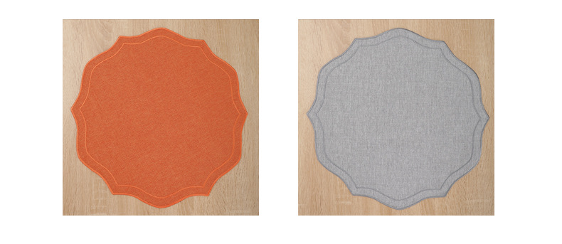 国潮高级感异形棉麻西餐垫亚麻纯色布艺隔热垫轻奢餐桌欧式绣花餐垫详情18