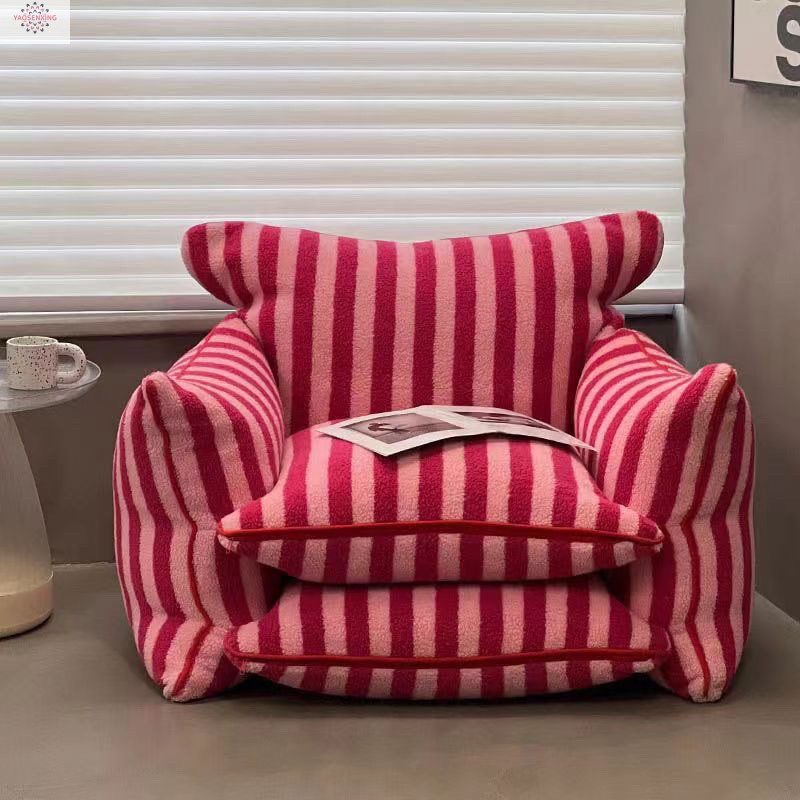 Yaosenxing SF Express floor home lazy sofa, strange and trendy bedroom, popular home living room stripes pic 8