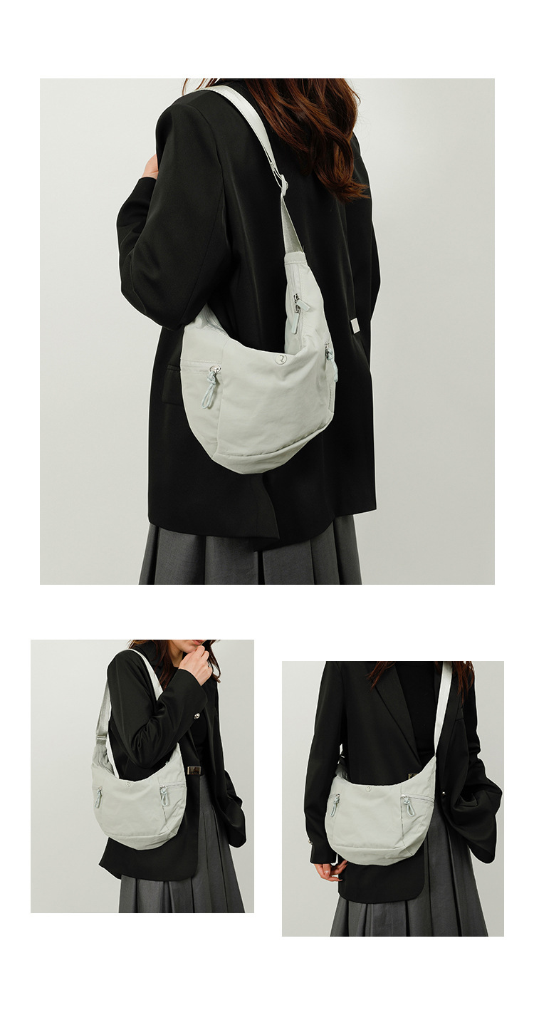 包包女lulu饺子包新款牛角包休闲健身运动包潮百搭通勤单肩斜挎包详情11