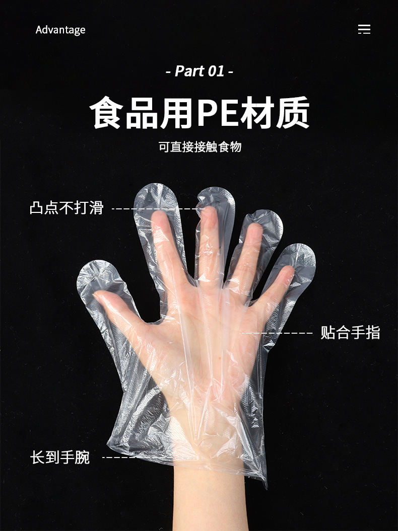 儿童一次性手套独立包装食品餐饮用加厚防油污手套源头厂家批发详情5