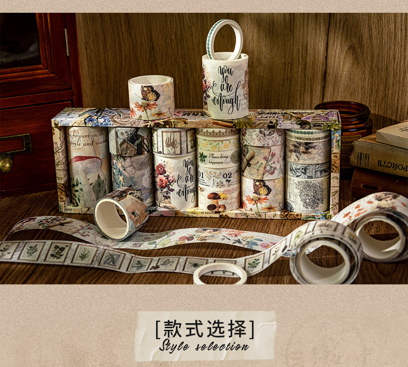 鑫奇新 怀旧记忆系列胶带套盒 18卷入装饰手账胶带和纸不干胶批发详情3