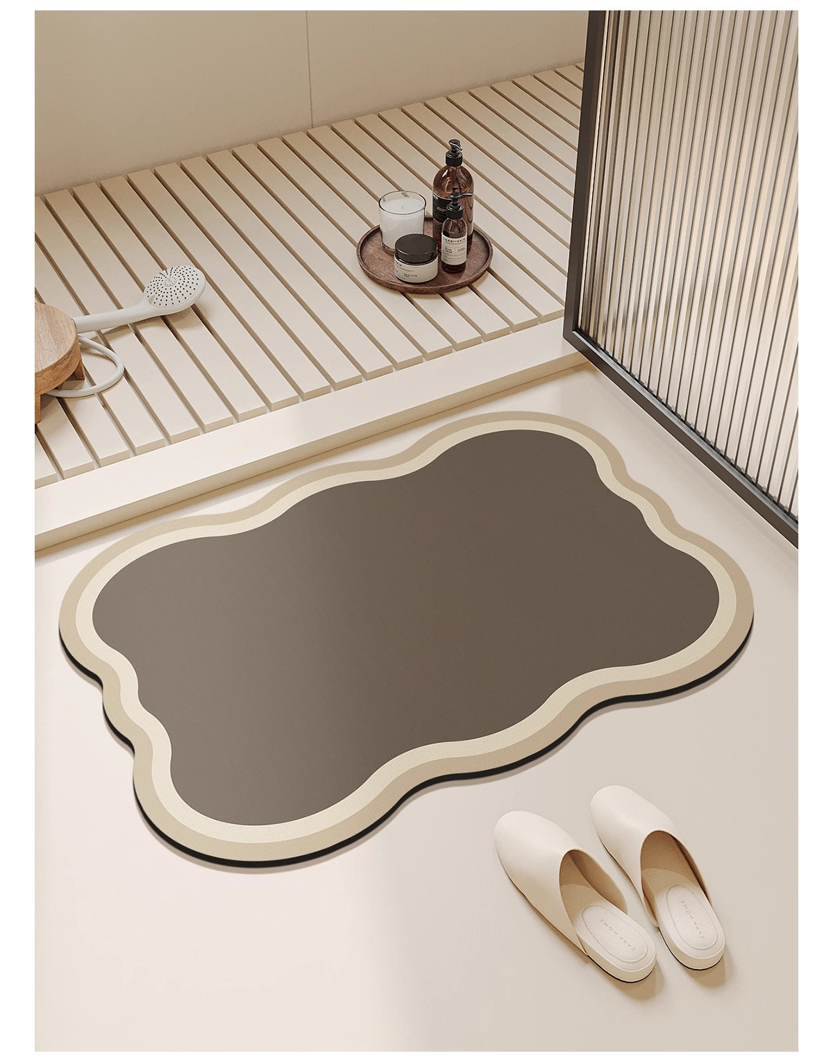 Bathroom floor MATS, diatom mud anti-slip and water-absorbing soft MATS, bathroom and kitchen floor MATS, bathroom door, toilet carpet pic 17