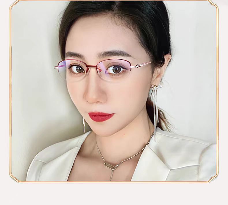 The new semi-framed anti-blue light reading glasses for women are elegant and youthful. They are high-definition and eye-protecting reading glasses for the elderly pic 9