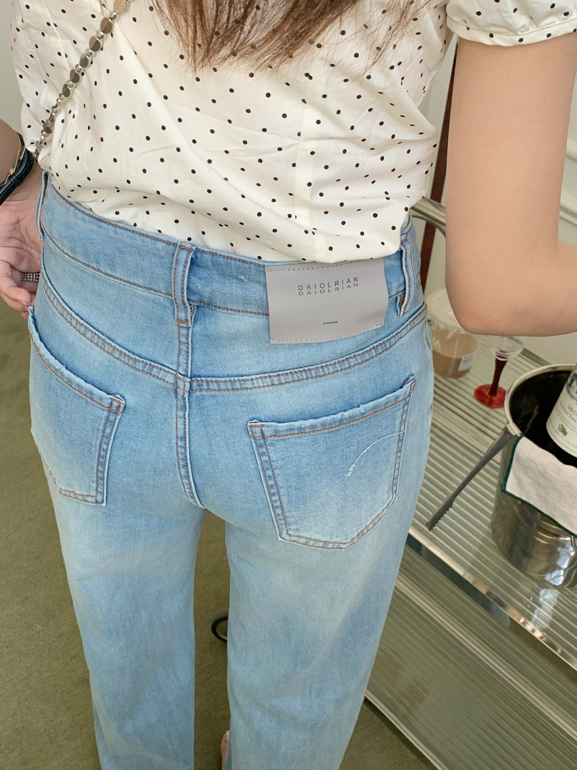 GAGD汉麻天丝高腰直筒牛仔裤女夏弹力显瘦宽松小个子直筒九分裤详情24